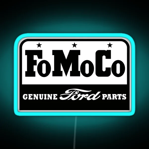 Vintage Fomoco Emblem Classic Black Print RGB Neon Sign
