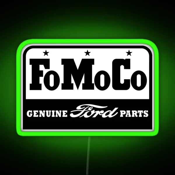 Vintage Fomoco Emblem Classic Black Print RGB Neon Sign