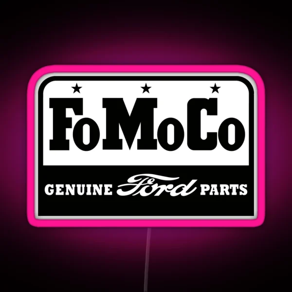 Vintage Fomoco Emblem Classic Black Print RGB Neon Sign