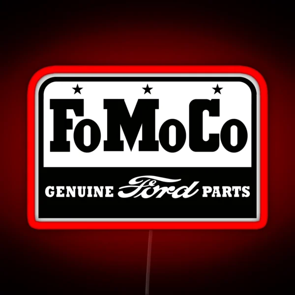 Vintage Fomoco Emblem Classic Black Print RGB Neon Sign