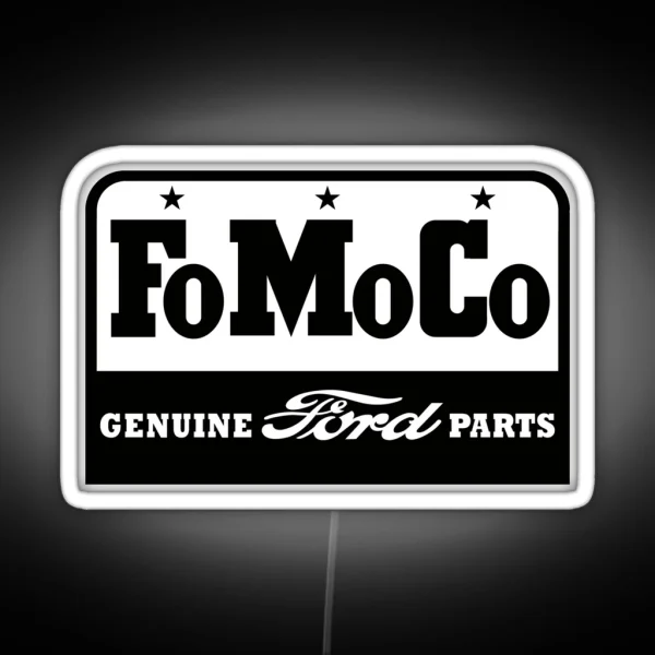Vintage Fomoco Emblem Classic Black Print RGB Neon Sign