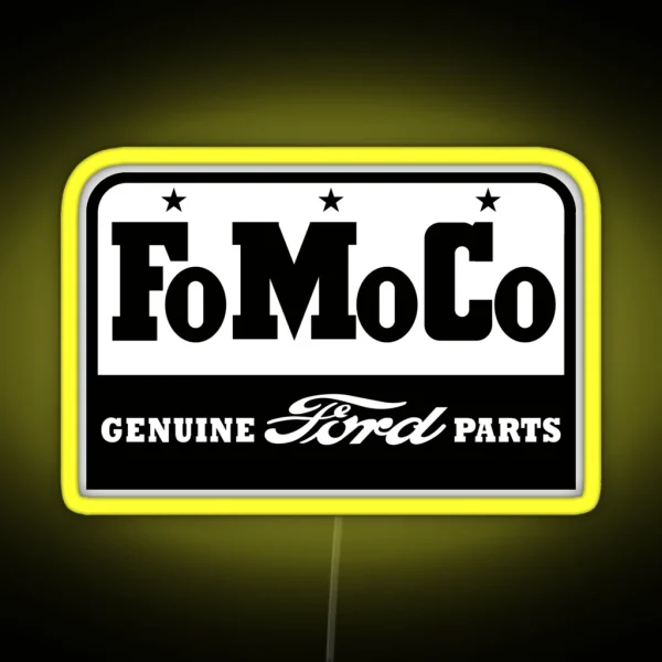 Vintage Fomoco Emblem Classic Black Print RGB Neon Sign
