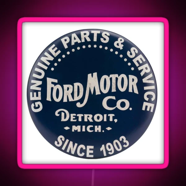 Vintage Ford Motor Co Logo RGB Neon Sign