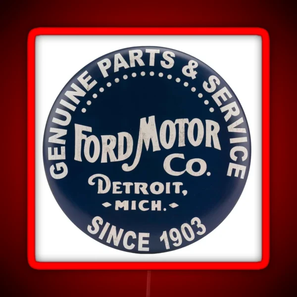 Vintage Ford Motor Co Logo RGB Neon Sign