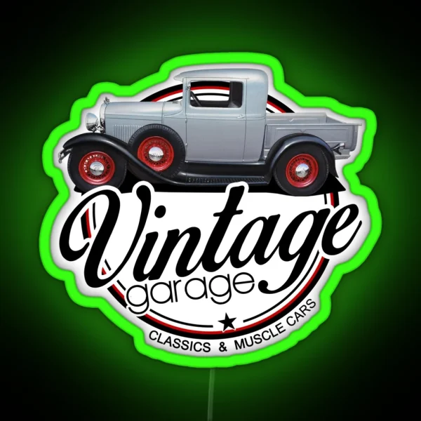 Vintage Garage Truck RGB Neon Sign