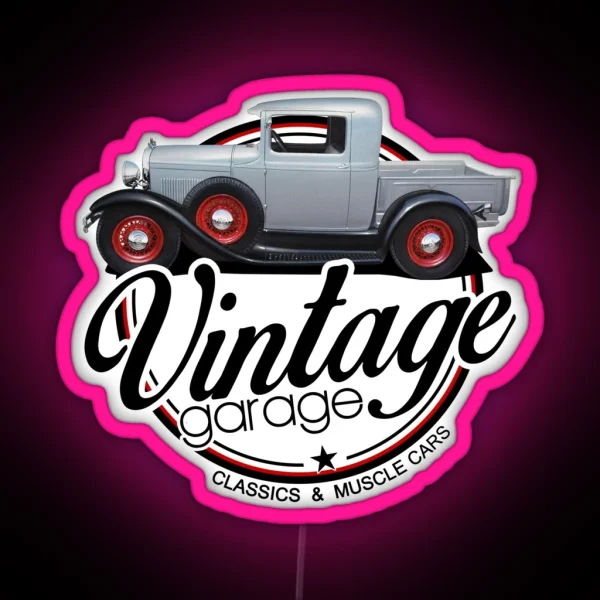 Vintage Garage Truck RGB Neon Sign