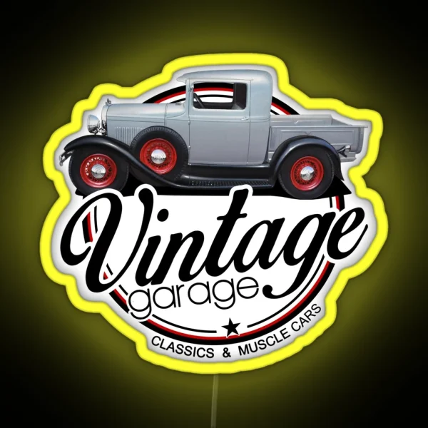 Vintage Garage Truck RGB Neon Sign