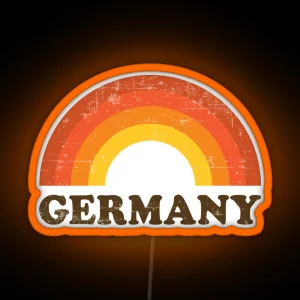 Vintage Germany Vacation Souvenir Retro Rainbow RGB Neon Sign