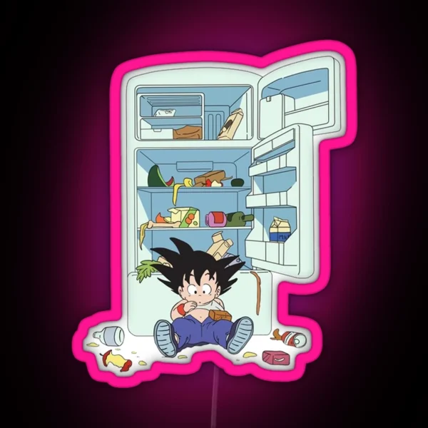 Vintage Goku Attack The Fridge Dragon Ball 2023 RGB Neon Sign