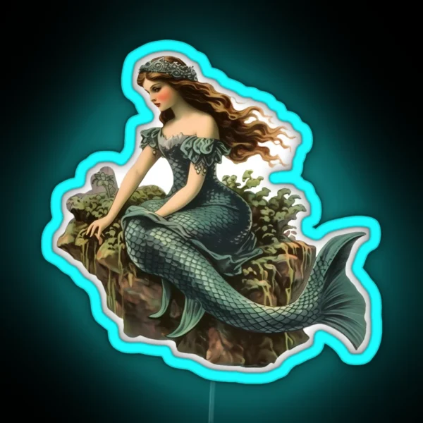 Vintage Green Mermaid RGB Neon Sign