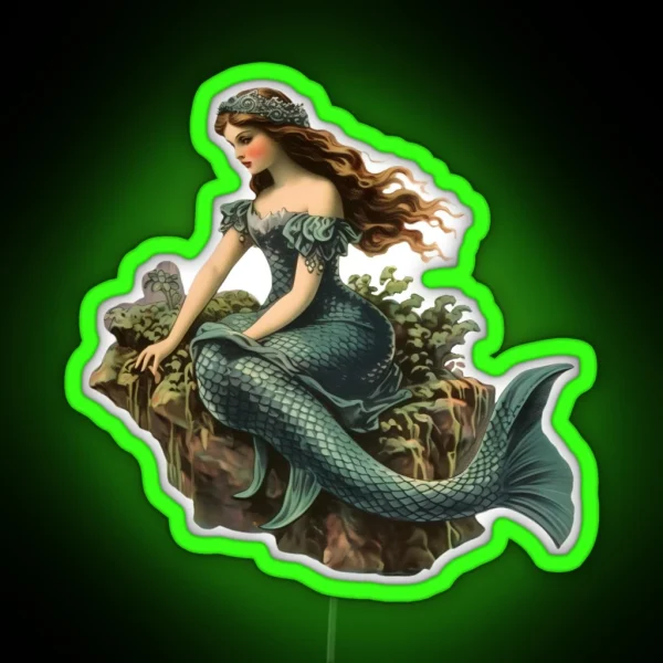 Vintage Green Mermaid RGB Neon Sign