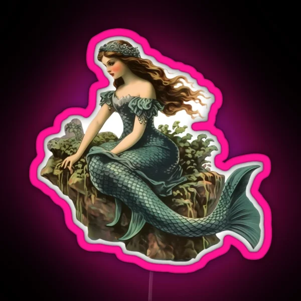 Vintage Green Mermaid RGB Neon Sign