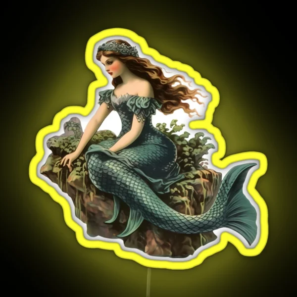 Vintage Green Mermaid RGB Neon Sign