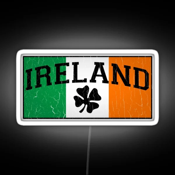 Vintage IRISH Flag Distressed Design RGB Neon Sign