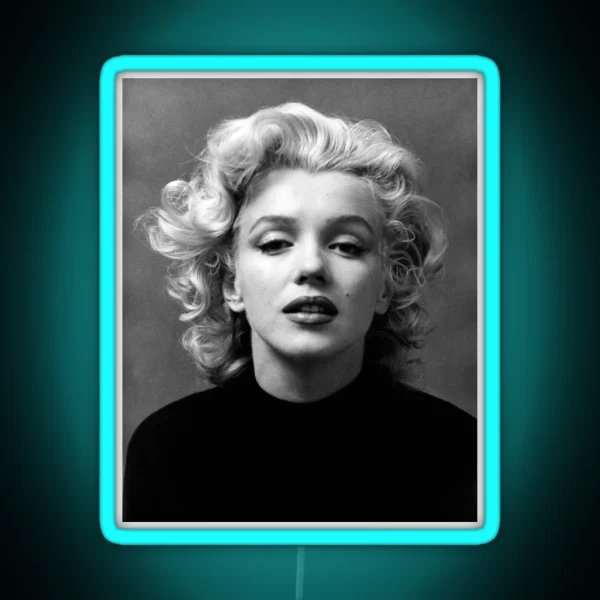 Vintage Marilyn Monroe Blackandwhite RGB Neon Sign