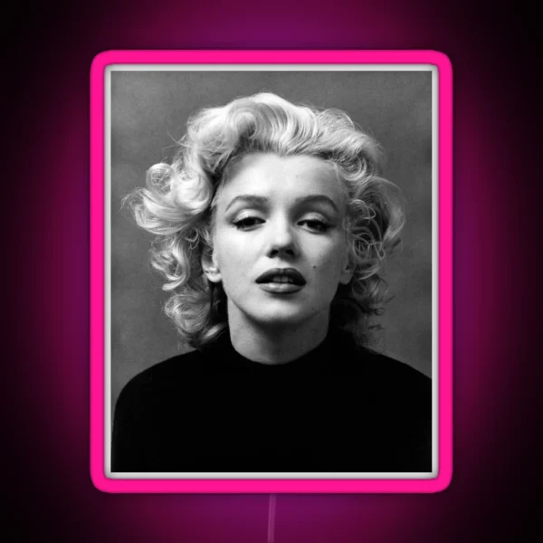 Vintage Marilyn Monroe Blackandwhite RGB Neon Sign