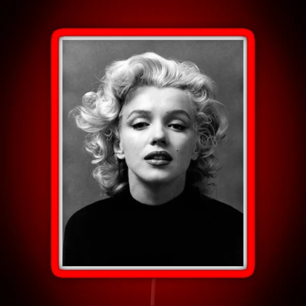 Vintage Marilyn Monroe Blackandwhite RGB Neon Sign