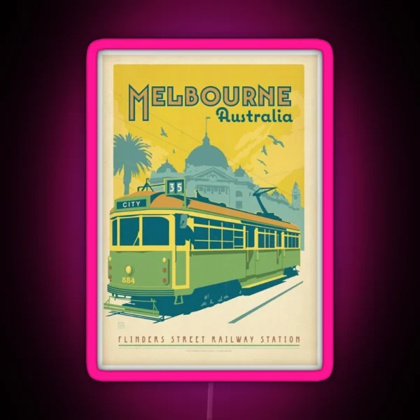 Vintage Melbourne Australia RGB Neon Sign