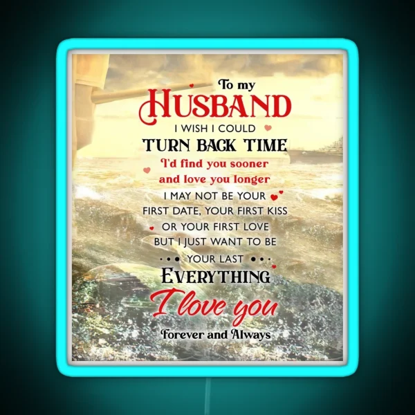 Vintage Mermaid To My Husband Couple Love RGB Neon Sign