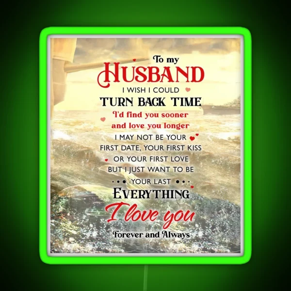 Vintage Mermaid To My Husband Couple Love RGB Neon Sign