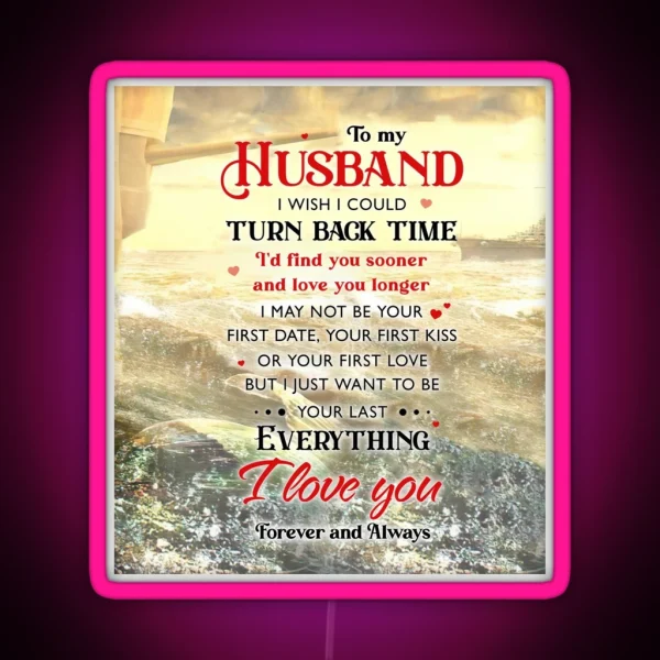 Vintage Mermaid To My Husband Couple Love RGB Neon Sign
