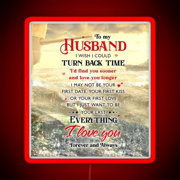 Vintage Mermaid To My Husband Couple Love RGB Neon Sign