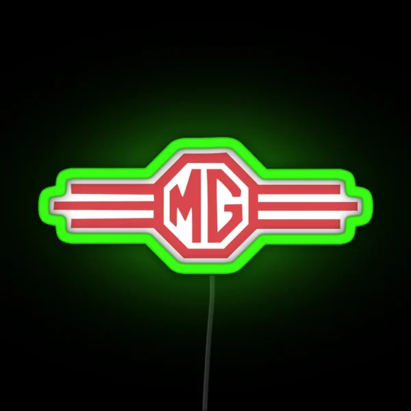Vintage MG Automotive Badge Logo RGB Neon Sign