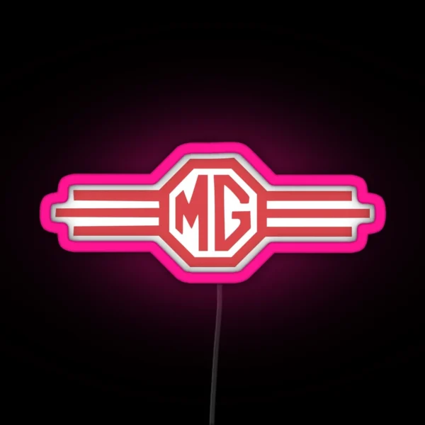 Vintage MG Automotive Badge Logo RGB Neon Sign