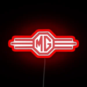 Vintage MG Automotive Badge Logo RGB Neon Sign