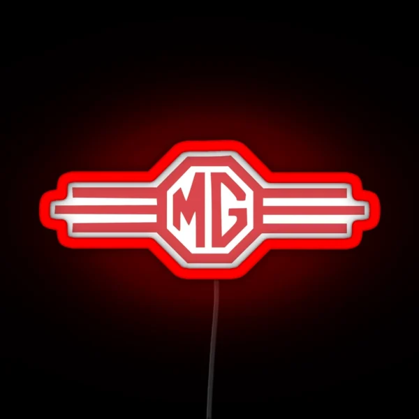 Vintage MG Automotive Badge Logo RGB Neon Sign