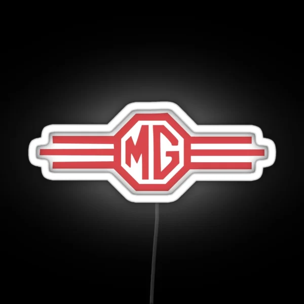 Vintage MG Automotive Badge Logo RGB Neon Sign