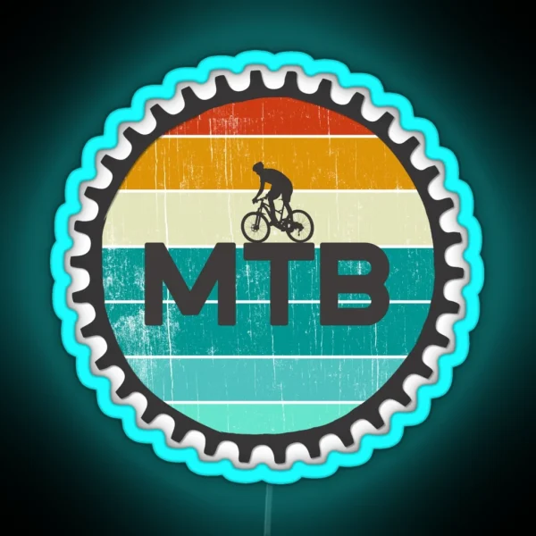 Vintage MTB Retro Mountain Bike RGB Neon Sign