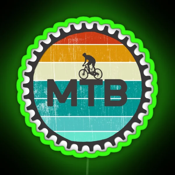 Vintage MTB Retro Mountain Bike RGB Neon Sign
