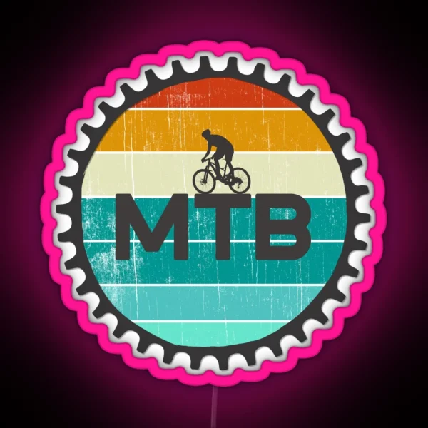 Vintage MTB Retro Mountain Bike RGB Neon Sign