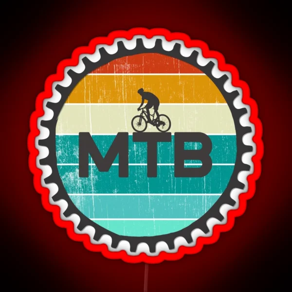 Vintage MTB Retro Mountain Bike RGB Neon Sign