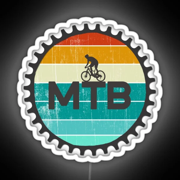 Vintage MTB Retro Mountain Bike RGB Neon Sign