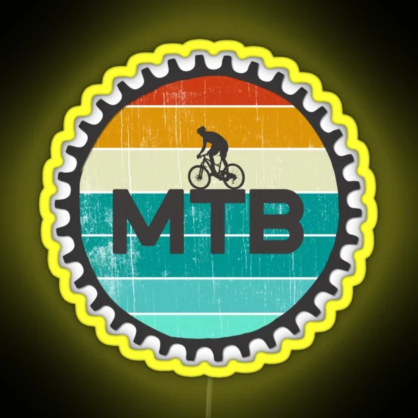 Vintage MTB Retro Mountain Bike RGB Neon Sign