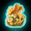 Neon RGB sign featuring a vintage mushroom design in blue hues.