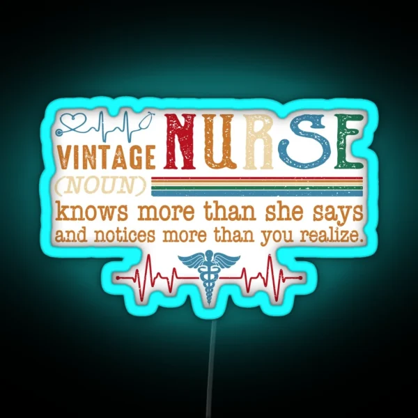Vintage Nurse Noun RGB Neon Sign