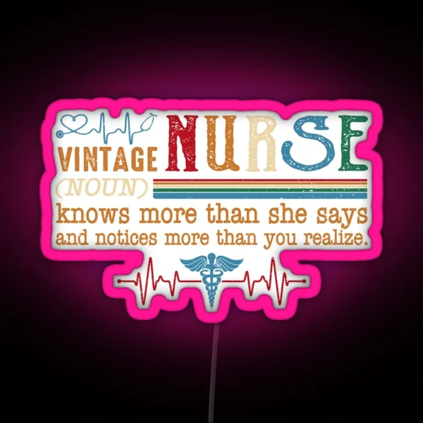 Vintage Nurse Noun RGB Neon Sign
