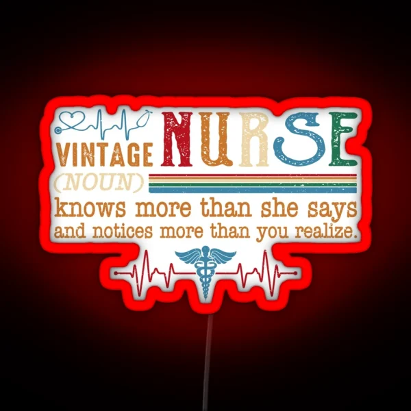 Vintage Nurse Noun RGB Neon Sign