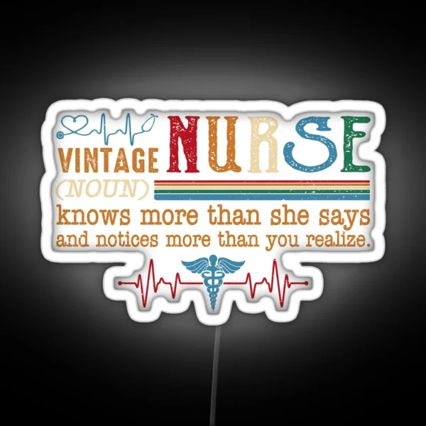 Vintage Nurse Noun RGB Neon Sign