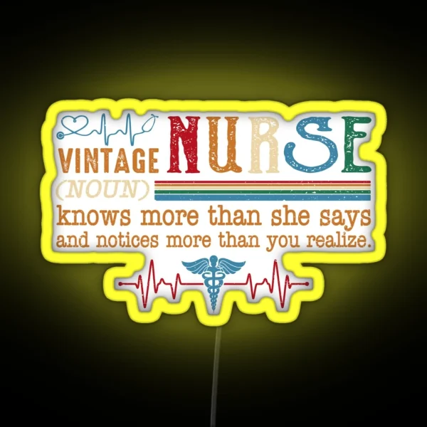 Vintage Nurse Noun RGB Neon Sign