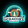 Vintage neon sign advertising Ocracoke Island, Outer Banks, NC in 80s style with RGB LED lights.