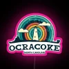 Vintage Ocracoke Island NC beach town neon sign with 80s style LED RGB colors