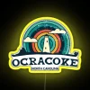 Vintage Ocracoke Island, NC LED neon sign with 80s style design and RGB lights.