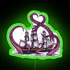 Vintage octopus sea monster with glowing tentacles in a neon sign inspired by Cthulhu mythology.