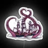 Vintage Kraken sea monster neon sign featuring an octopus with tentacles inspired by Cthulhu mythology.