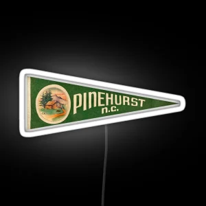Vintage Pinehurst North Carolina Travel Souvenir Pennant RGB Neon Sign