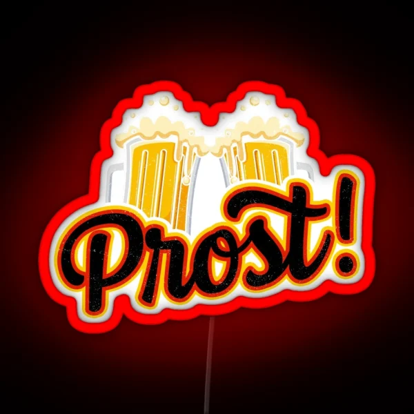 Vintage Prost Oktoberfest Bigfoot Beer Funny German Flag Party Beerfest RGB Neon Sign